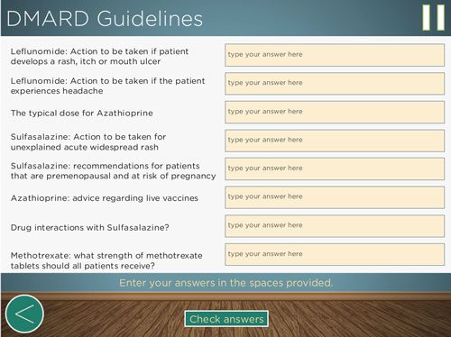 DMARD Guidelines Question and Answer Slide