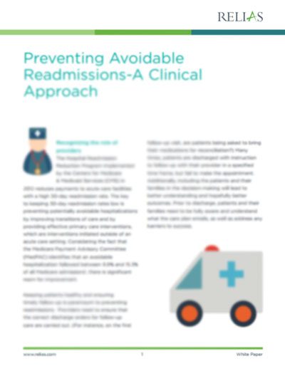 Reducing Avoidable Hospital Readmissions White Paper