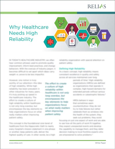Why Healthcare Needs High Reliability White Paper