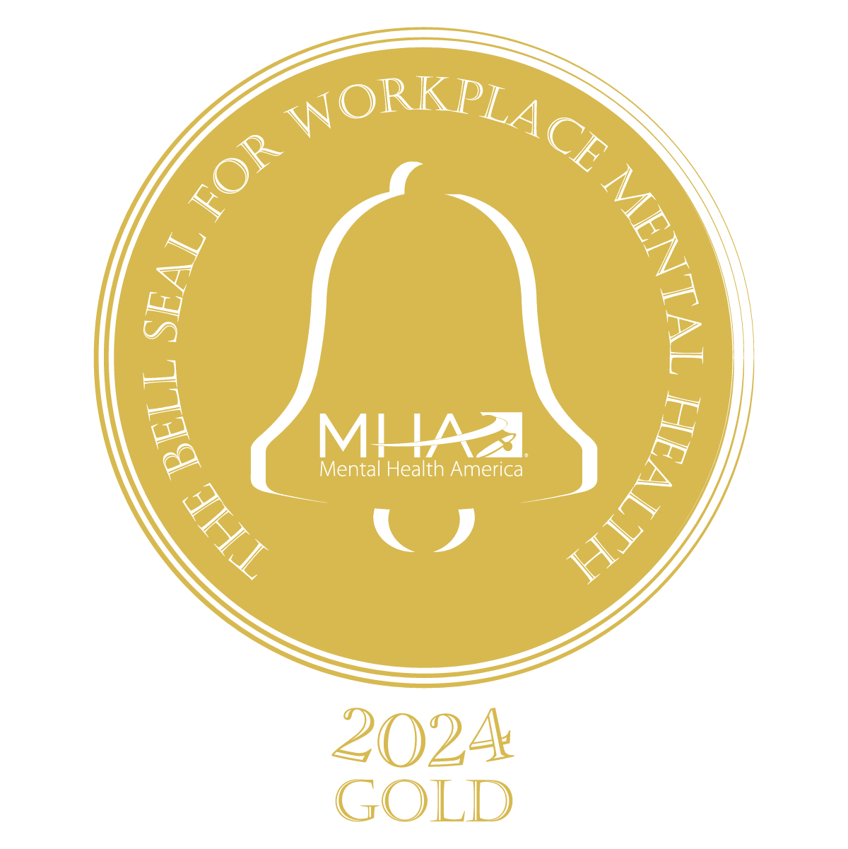 The Bell Seal for Workplace Mental Health 2024 Gold logo