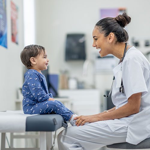 Nurse with young patient