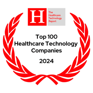 An award badge with red laurels
