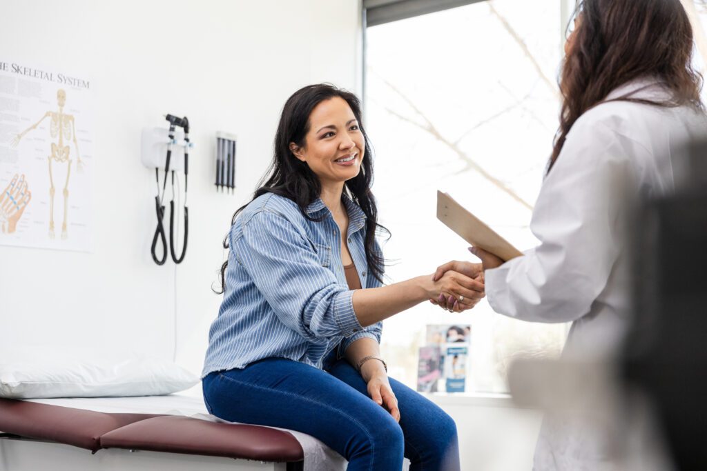 Doctor who uses the Patient-Centered Medical Home model meeting a patient