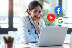 Physician using Healthcare Reputation Management Software
